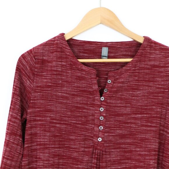 *Denver Hayes Long Sleeve Red Heathered Blouse - Picture 3 of 7